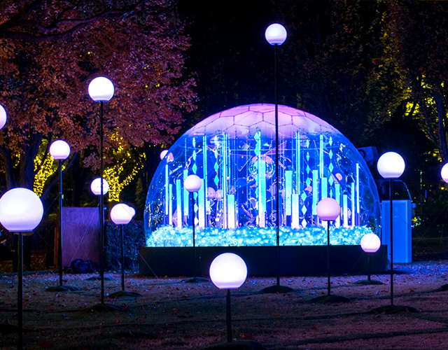 tokyo midtown illumination snow light globe